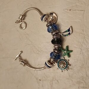 Beach themed charm bracelet